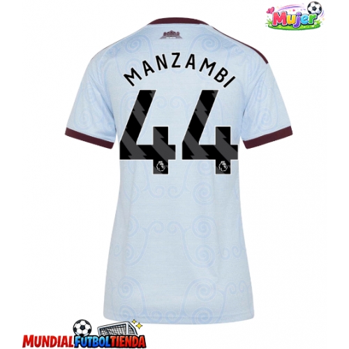 Camiseta Aston Villa Johan Manzambi #44 Tercera Equipación Replica 2026-27 para mujer mangas cortas